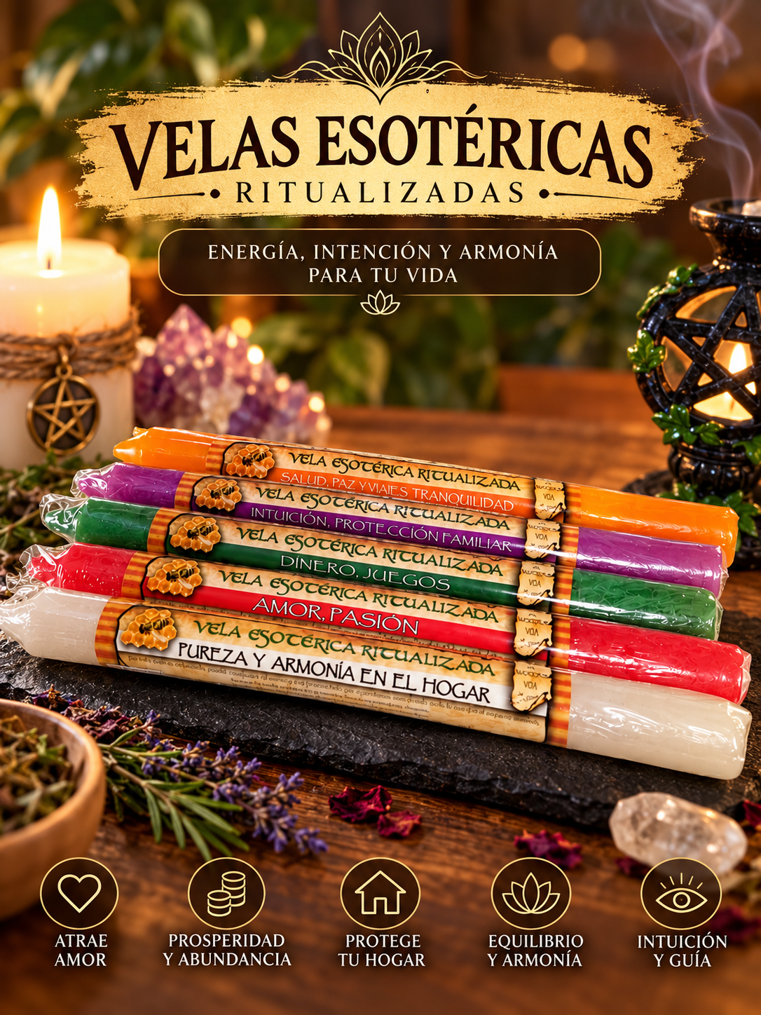Velas Rituales Aromáticas + decreto